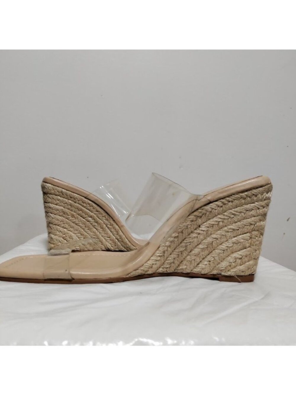 Zara Wedge Espadrille 9-10 Summer Citywear Clear And Nude Wedges Beige 10 - Picture 4 of 11